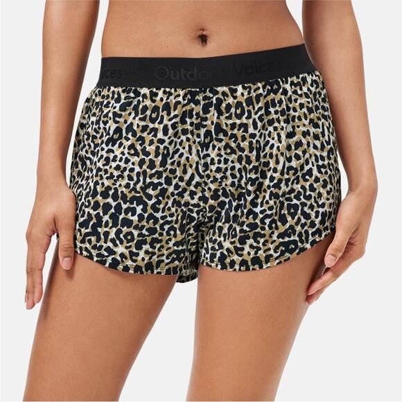 Outdoor Voices Leopard Print Relay 3" Short - Size Medium - Picture 1 of 8